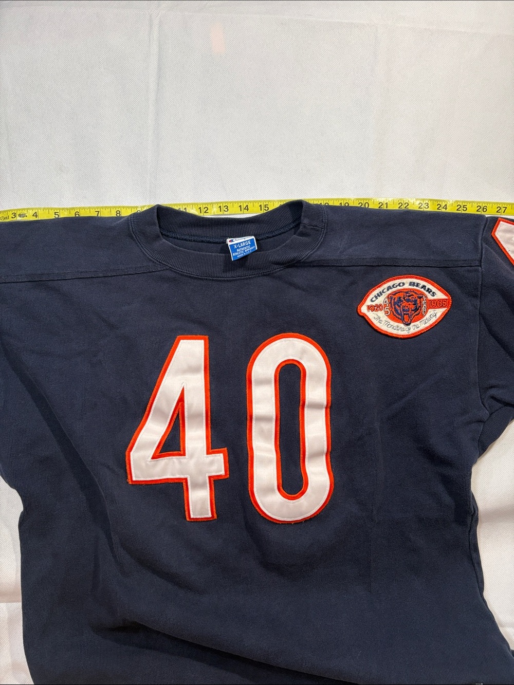 Vintage Chicago Bears #40 Throwbacks Jersey Shirt Made USA XL NFL Long Sleeve - Picture 14 of 16